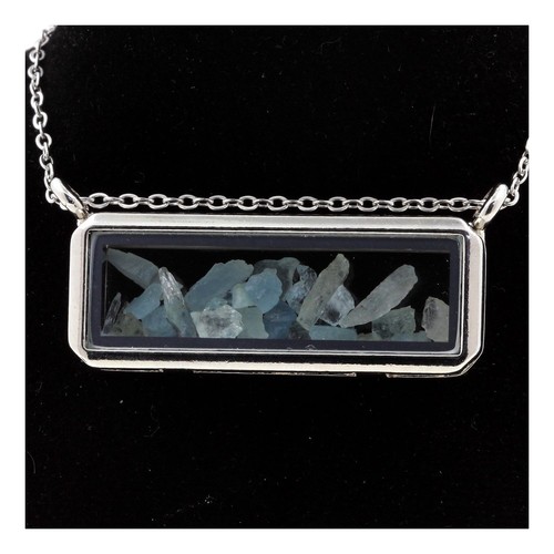 Collier aigue marine brut - collier, aigue-marine