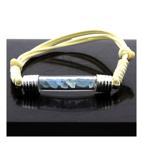 Bracelet aigue marine brut - aigue-marine,